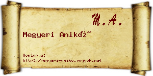 Megyeri Anikó névjegykártya