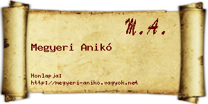 Megyeri Anikó névjegykártya
